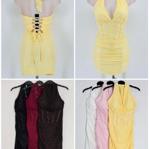 Mini vestido ajustado de estilo halter talla única