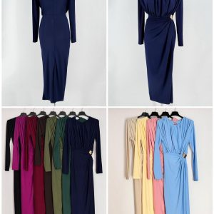 Vestido estilo midi con drapeado talla única