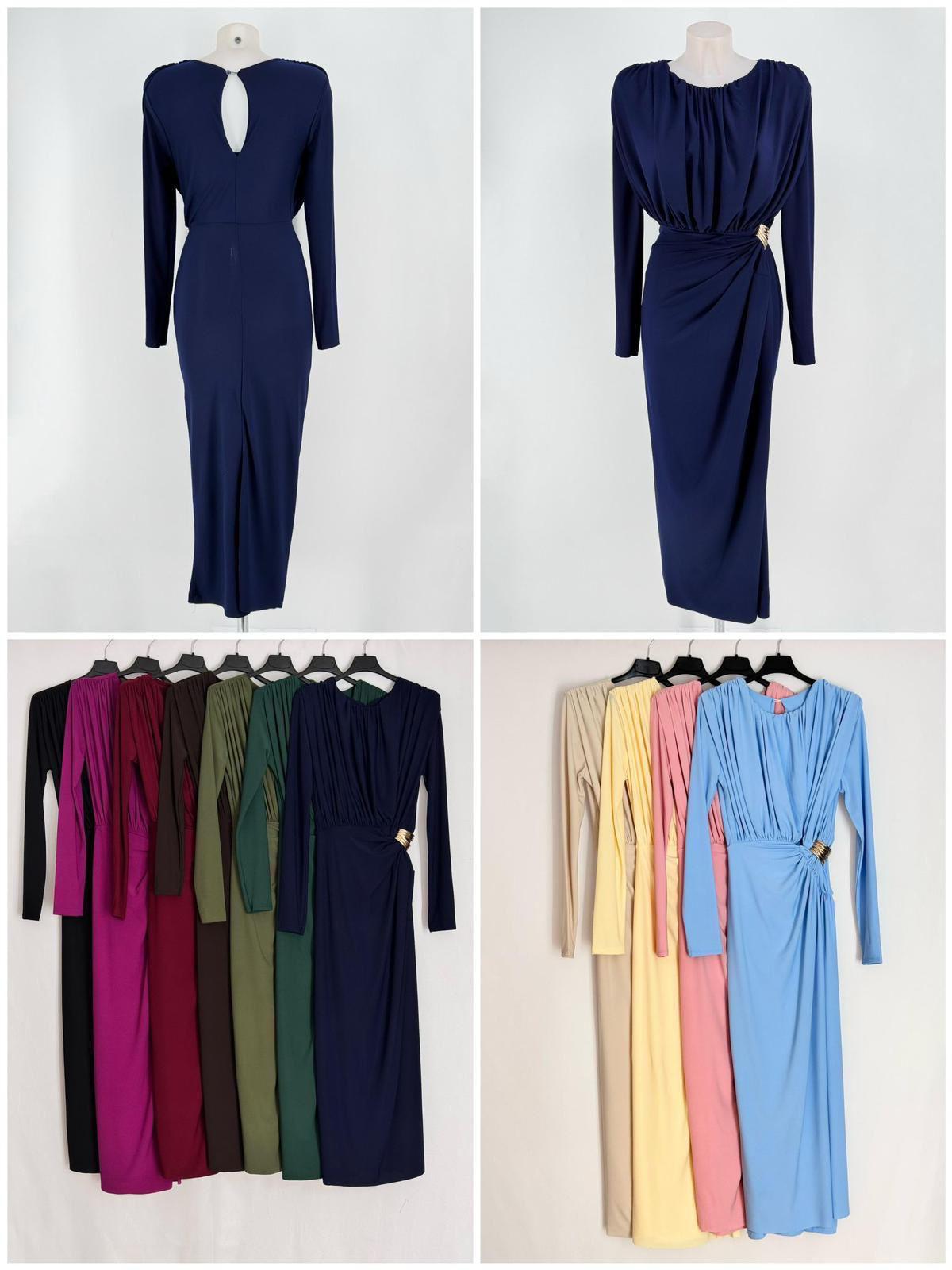 Vestido estilo midi con drapeado talla Ășnica