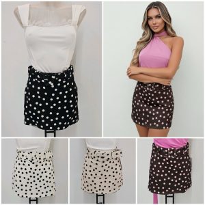 Minifalda de talle alto talla única