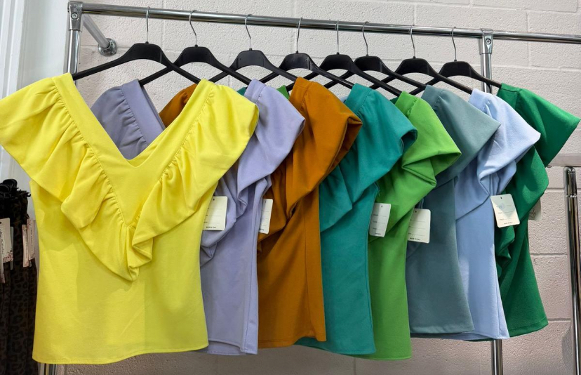 Top o blusa sin mangas con volantes talla Ășnica