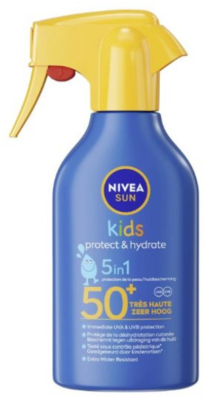 Spray solar Nivea Sun Kids Protect & Hydrate 5 en 1 con SPF 50+