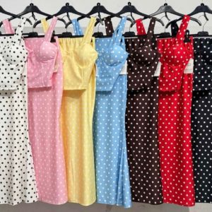 Conjunto de dos piezas estampados de lunares talla única