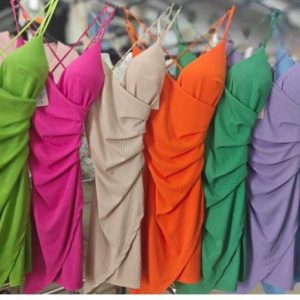 Vestido elástico fruncido talla única