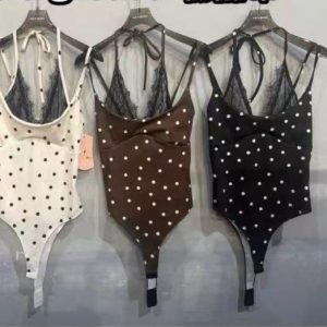 Body lencero estampado de lunares talla única