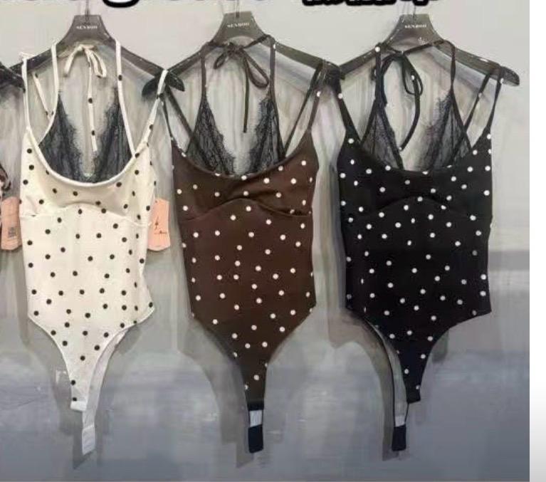 Body lencero estampado de lunares talla única